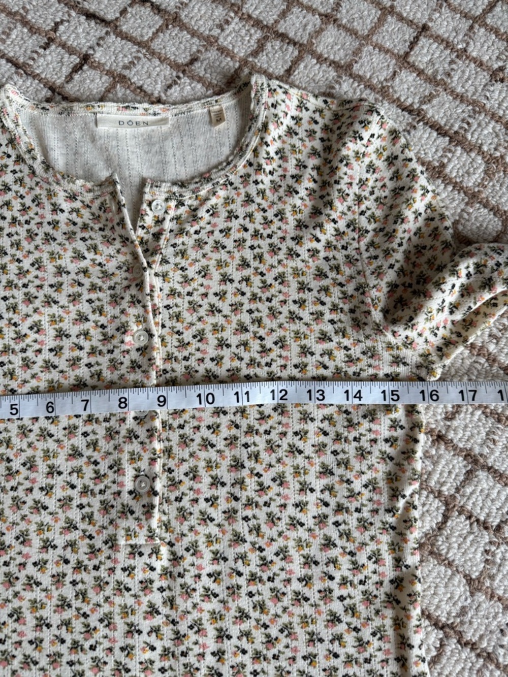 Doen Floral Cotton Tee women’s Medium - Picture 6 of 7
